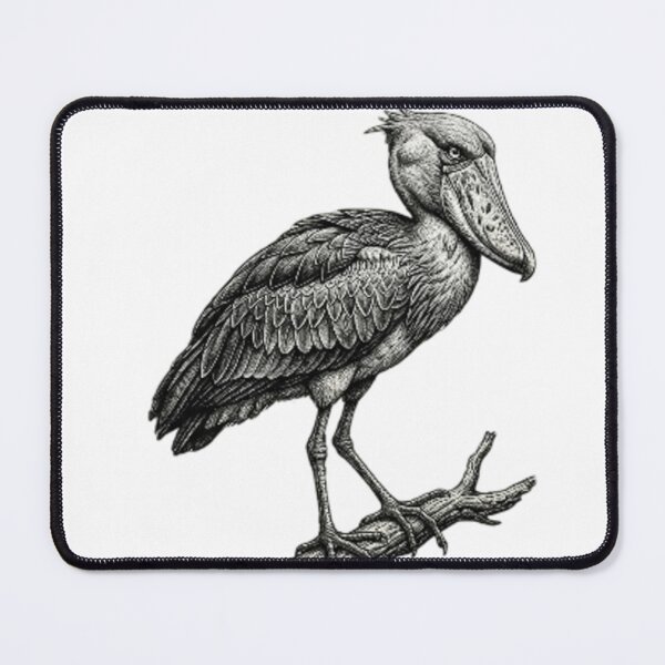 Item preview, Shoebill - Realistic minimalistic black and white designed and sold by Minimalisticaly.