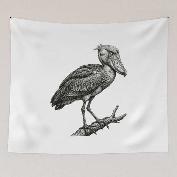 Item preview, Shoebill - Realistic minimalistic black and white designed and sold by Minimalisticaly.