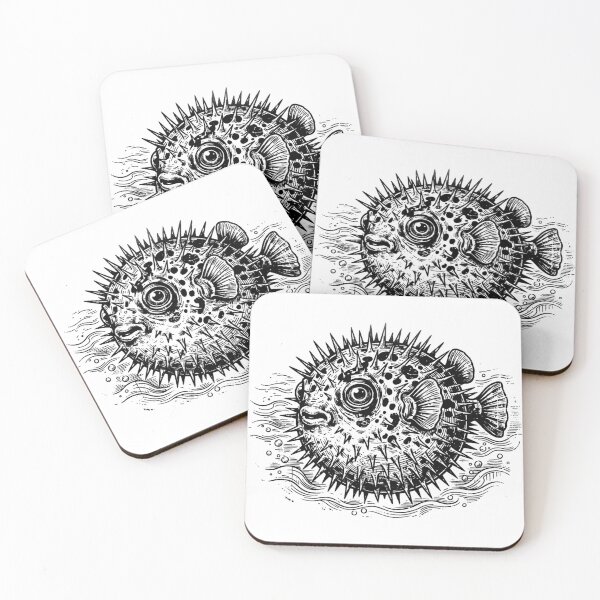 Item preview, Vintage Woodcut Porcupinefish Illustration designed and sold by DuckOddity.