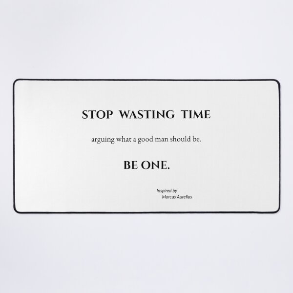 Item preview, Stop Wasting Time – White Minimalist Stoic Quote Inspired by Marcus Aurelius designed and sold by CalmWorldShop.