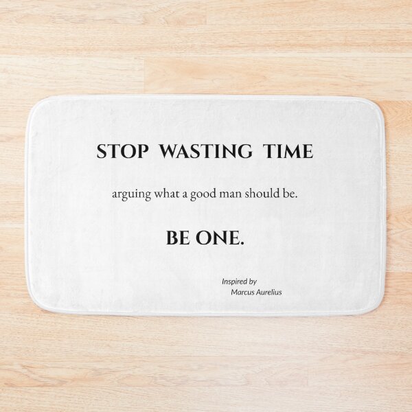 Item preview, Stop Wasting Time – White Minimalist Stoic Quote Inspired by Marcus Aurelius designed and sold by CalmWorldShop.