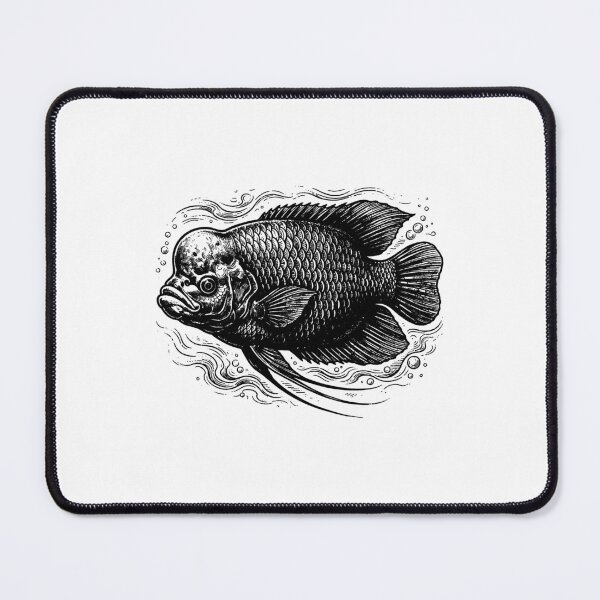 Item preview, Vintage Woodcut Giant Gourami Illustration designed and sold by DuckOddity.