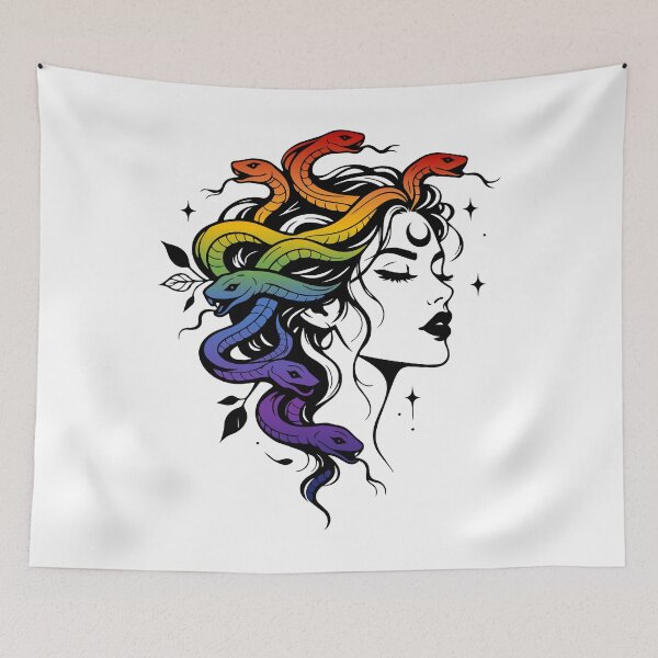 Item preview, Medusa with Rainbow Snakes designed and sold by Right-Brain.