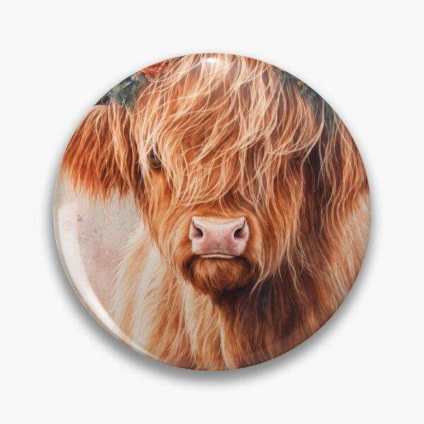 Item preview, Watercolor Highland Cow Floral Portrait PNG designed and sold by ⭐ AURA STUDIO.