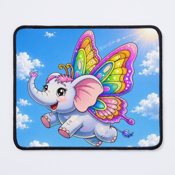 Item preview, Cute Flying Elephant Butterfly – Rainbow Fantasy Animal designed and sold by LittleGinnyArt.