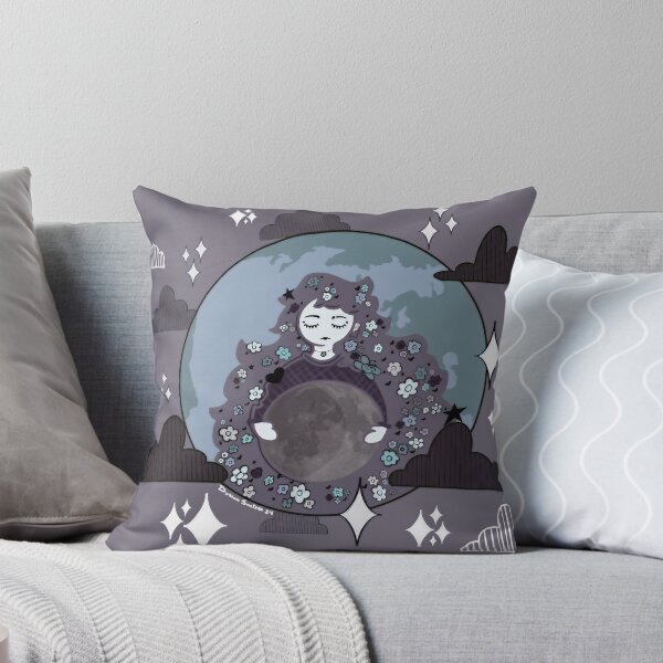 Item preview, Purple Girl Holding Grey Moon Sphere designed and sold by Vylor-Fenasi.
