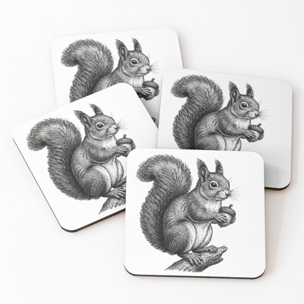 Item preview, Squirrel - Realistic Black and White designed and sold by Minimalisticaly.