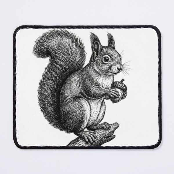 Item preview, Squirrel - Realistic Black and White designed and sold by Minimalisticaly.
