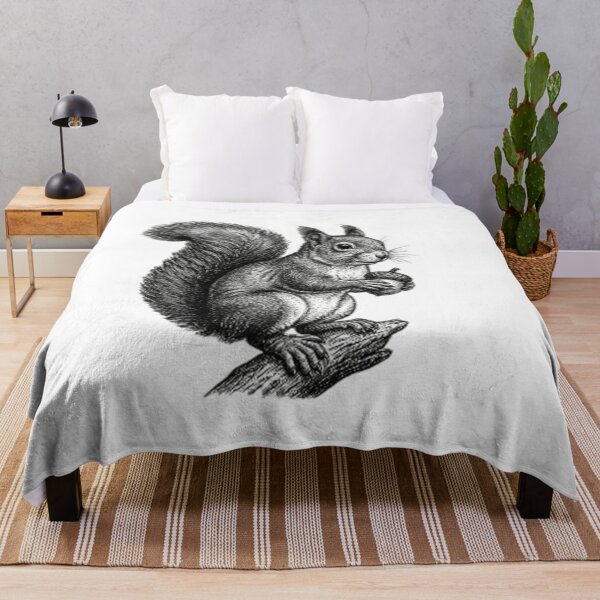 Item preview, Squirrel - Realistic Black and White designed and sold by Minimalisticaly.