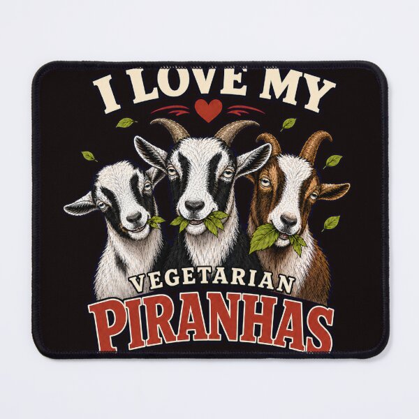 Item preview, I Love My Vegetarian Piranhas – Funny Goat Lover designed and sold by SquatchCreek.