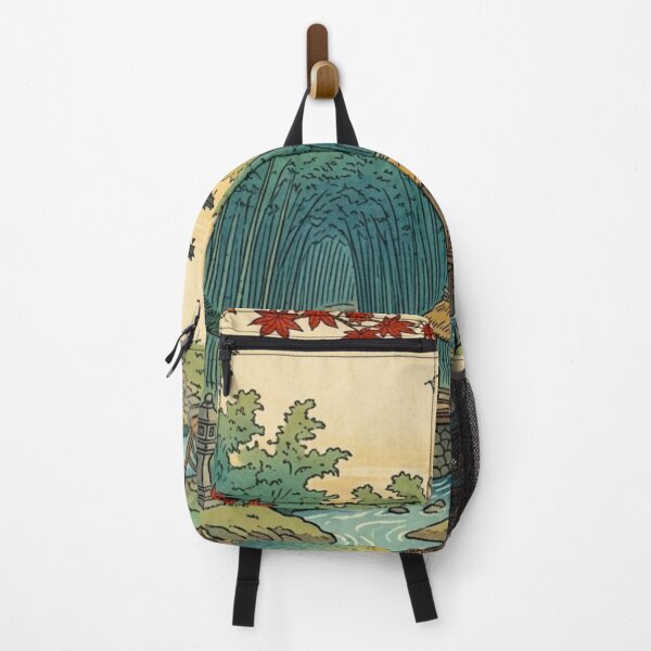 Item preview, Japanese Bamboo Forest Temple – Ukiyo-e Inspired Autumn Landscape, Zen Garden Bridge Art, Traditional Japan Nature Print, Pagoda Wall Decor, Vintage Asian Travel Poster designed and sold by Zaitmiprints.