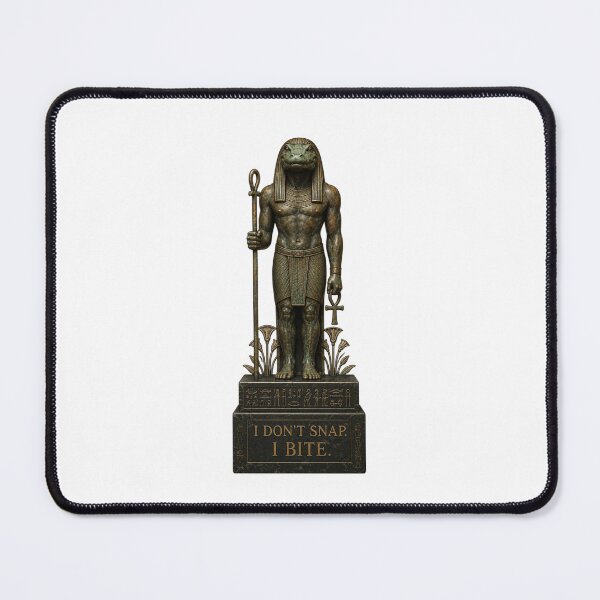 Item preview, Sobek Egyptian Crocodile God Bronze Statue — I Don't Snap I Bite | Egypt Humor designed and sold by Qorvun.