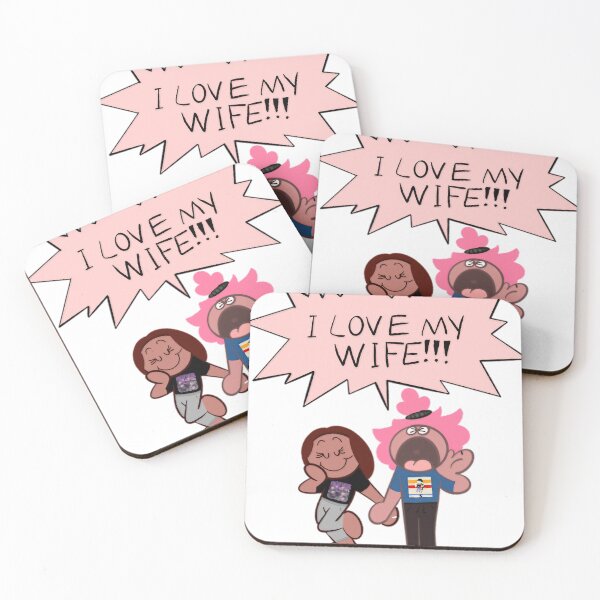 Item preview, Cartoon Couple with Pink Speech Bubble designed and sold by Vylor-Fenasi.