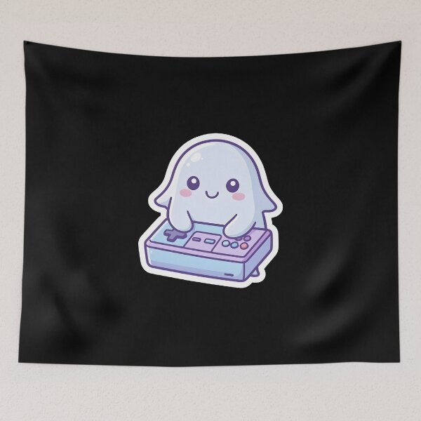 Item preview, Cute Gamer Ghost with Retro Controller Kawaii Gaming designed and sold by KCasual.