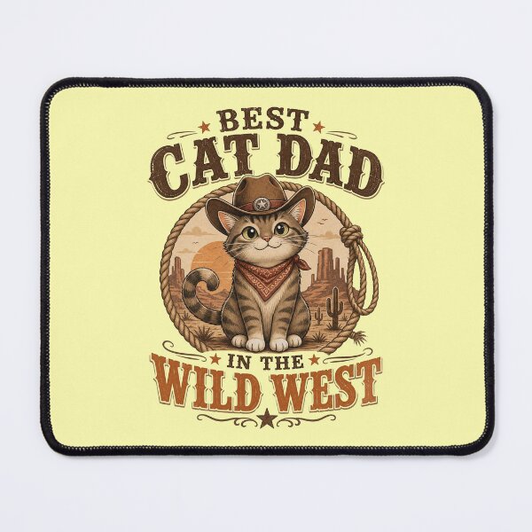 Item preview, Best Cat Dad in the Wild West Western Cowboy Cat T-Shirt designed and sold by Dbm Teeverse.