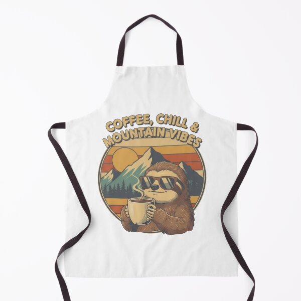 Item preview, Coffee Chill & Mountain Vibes Sloth Vintage Coffee Lover Hiking T-Shirt designed and sold by PT PROJECT.