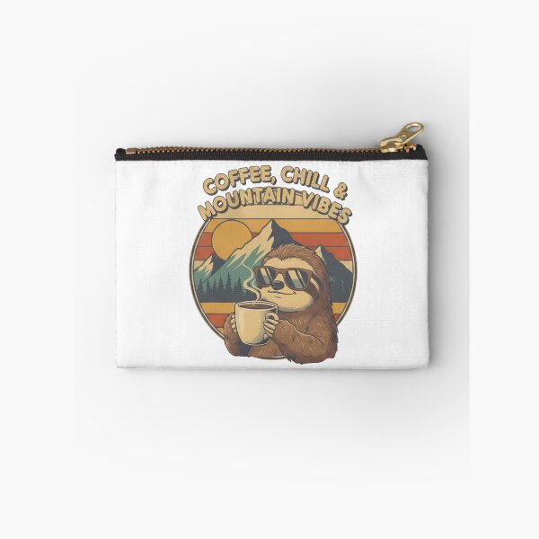 Item preview, Coffee Chill & Mountain Vibes Sloth Vintage Coffee Lover Hiking T-Shirt designed and sold by PT PROJECT.