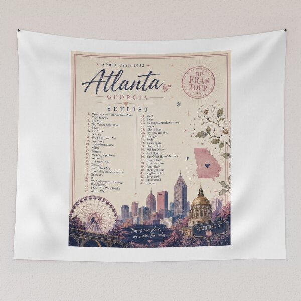 Item preview, Atlanta Georgia Eras Night 1 Inspired Setlist designed and sold by AndyGordon125.