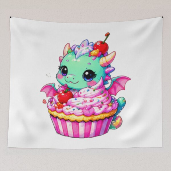 Item preview, Kawaii Cupcake Dragon Sticker designed and sold by DailyDoodlesBySumbul.