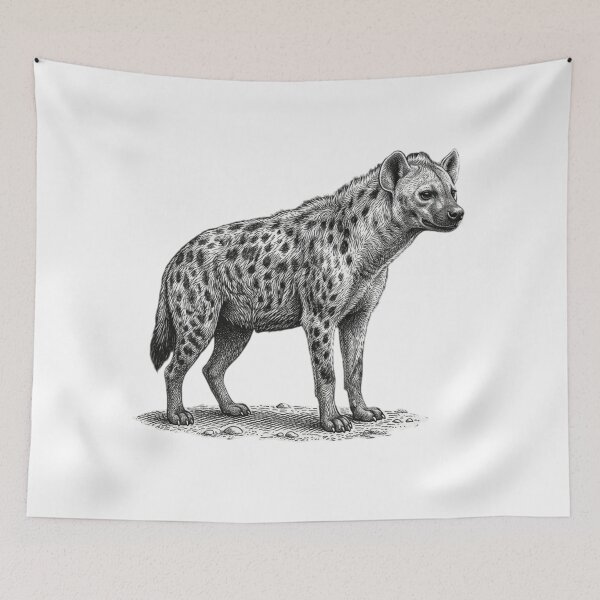 Item preview, Hyena - Realistic minimalistic black and white designed and sold by Minimalisticaly.