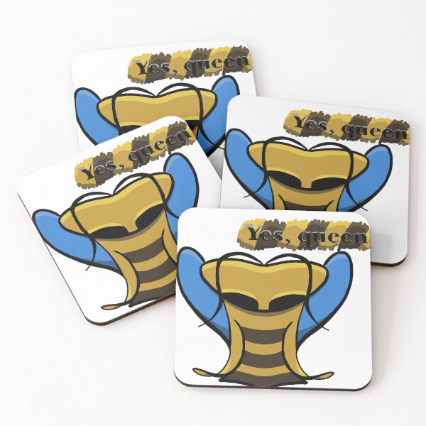 Item preview, Cute Bee Face Yes Queen – Funny Kawaii Sticker Art designed and sold by davidmalec.