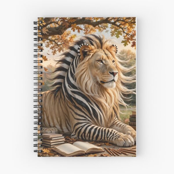 Item preview, Autumn Scholar Lion-Zebra — Back to School Fantasy designed and sold by TreatLLC.