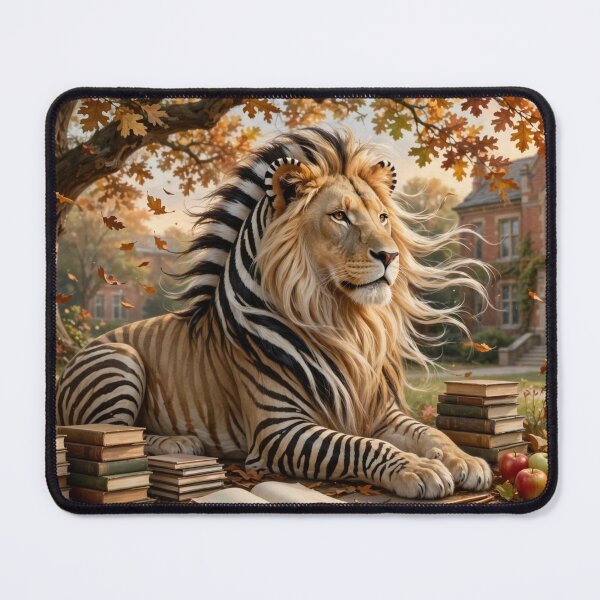 Item preview, Autumn Scholar Lion-Zebra — Back to School Fantasy designed and sold by TreatLLC.