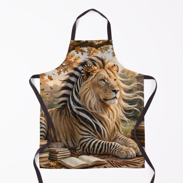 Item preview, Autumn Scholar Lion-Zebra — Back to School Fantasy designed and sold by TreatLLC.