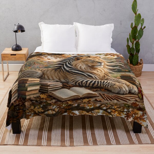 Item preview, Autumn Scholar Lion-Zebra — Back to School Fantasy designed and sold by TreatLLC.