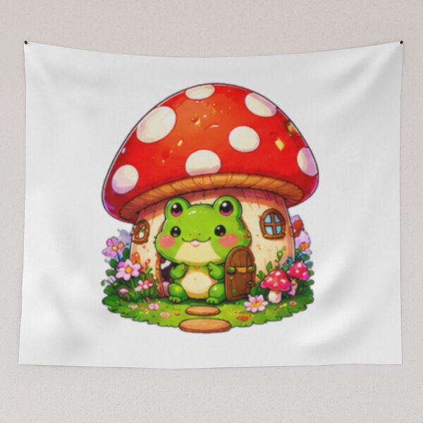 Item preview, Kawaii Frog Mushroom House designed and sold by DailyDoodlesBySumbul.