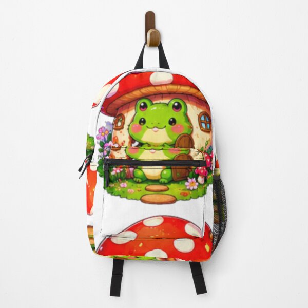 Aperçu de l'œuvre Kawaii Frog Mushroom House créée et vendue par DailyDoodlesBySumbul.