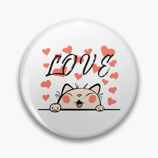 Item preview, Love Cute Cat Hearts Illustration designed and sold by AhinoraArtShop.