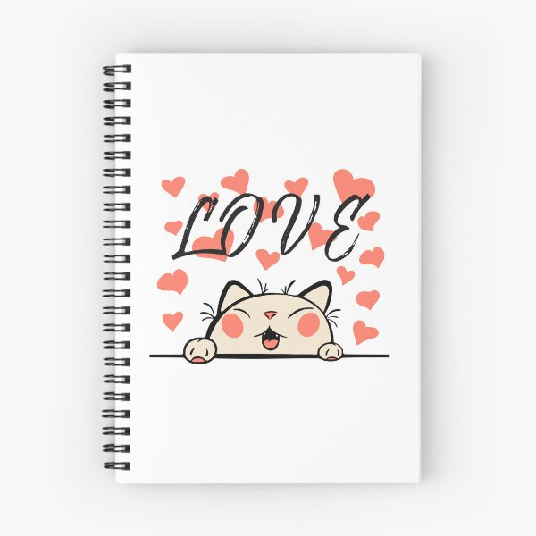 Item preview, Love Cute Cat Hearts Illustration designed and sold by AhinoraArtShop.
