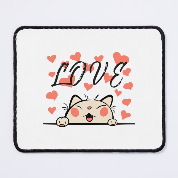 Item preview, Love Cute Cat Hearts Illustration designed and sold by AhinoraArtShop.