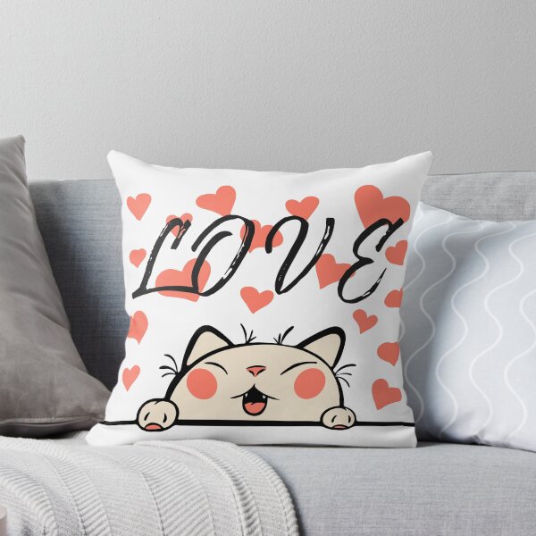Item preview, Love Cute Cat Hearts Illustration designed and sold by AhinoraArtShop.