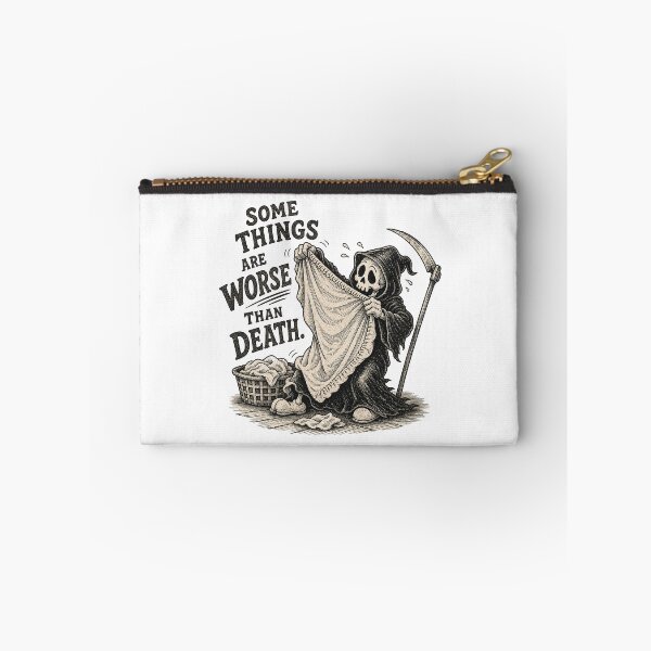Item preview, Worse Than Death Funny Skeleton - Macabre Laundry Day Humour designed and sold by LazyGalStudio.