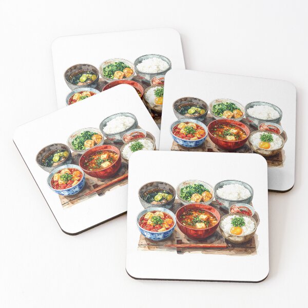Item preview, Traditional Japanese Teishoku Watercolor Illustration designed and sold by BetweenForms.