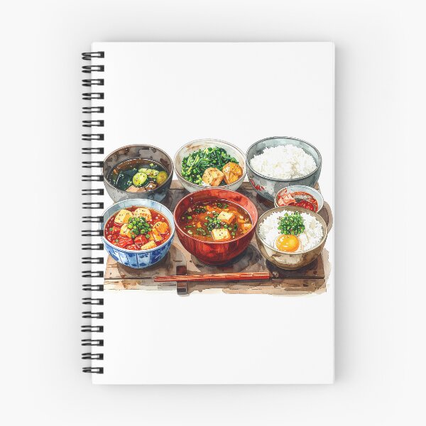 Item preview, Traditional Japanese Teishoku Watercolor Illustration designed and sold by BetweenForms.