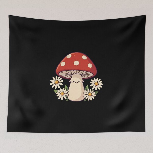 Item preview, Cute Cottagecore Mushroom with Daisy Flowers Vintage Red designed and sold by KCasual.
