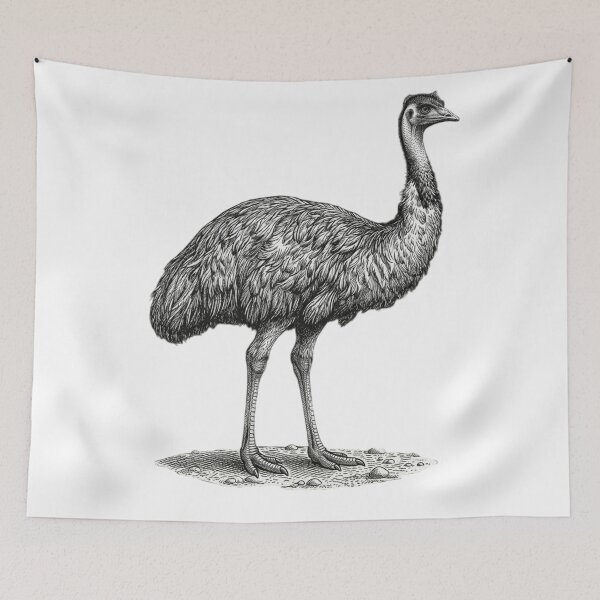 Item preview, Ostrich - Realistic Minimalistic Black and White designed and sold by Minimalisticaly.
