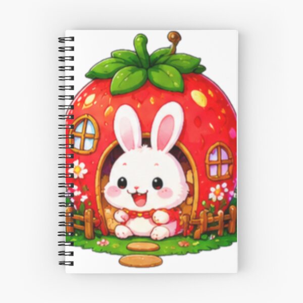 Item preview, Kawaii Bunny Strawberry House designed and sold by DailyDoodlesBySumbul.