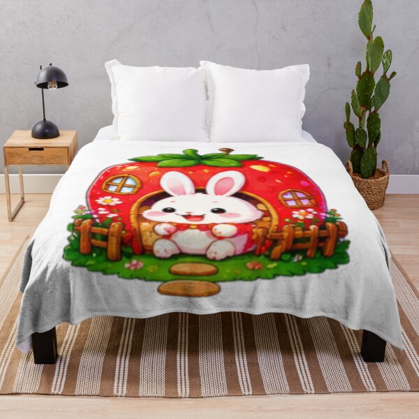Item preview, Kawaii Bunny Strawberry House designed and sold by DailyDoodlesBySumbul.