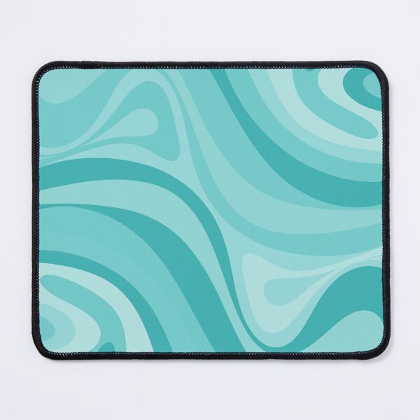 Item preview, Retro Abstract Liquid New Groove Swirl Pattern in Aqua Turquoise designed and sold by kierkegaard.