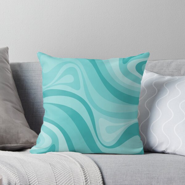 Item preview, Retro Abstract Liquid New Groove Swirl Pattern in Aqua Turquoise designed and sold by kierkegaard.