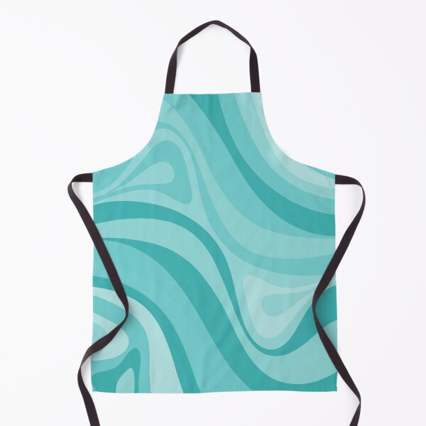 Item preview, Retro Abstract Liquid New Groove Swirl Pattern in Aqua Turquoise designed and sold by kierkegaard.