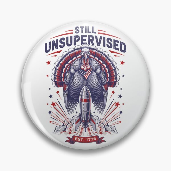 Item preview, Still Unsupervised Patriotic Turkey Aviator Rocket Est 1776 Tee v2 designed and sold by DarylWelsh2024.