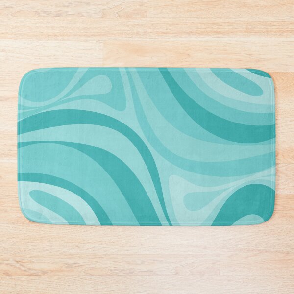 Item preview, Retro Abstract Liquid New Groove Swirl Pattern in Aqua Turquoise designed and sold by kierkegaard.