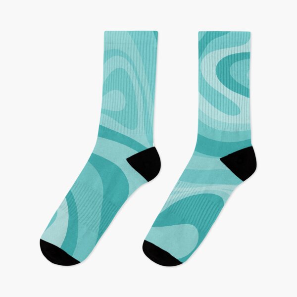 Item preview, Retro Abstract Liquid New Groove Swirl Pattern in Aqua Turquoise designed and sold by kierkegaard.