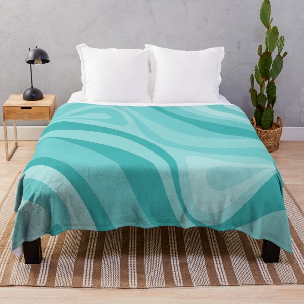 Item preview, Retro Abstract Liquid New Groove Swirl Pattern in Aqua Turquoise designed and sold by kierkegaard.