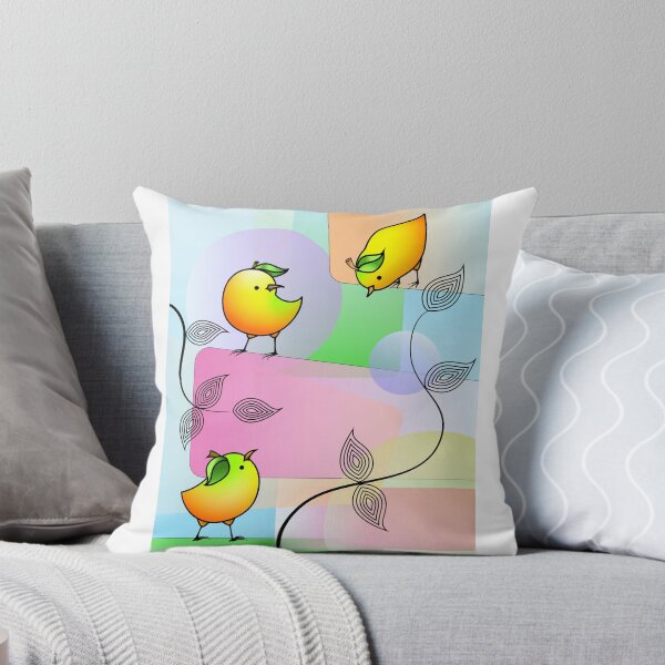 Aperçu de l'œuvre Trio d'oiseaux manguiers avec blocs et feuilles créée et vendue par fishbirdstudios.